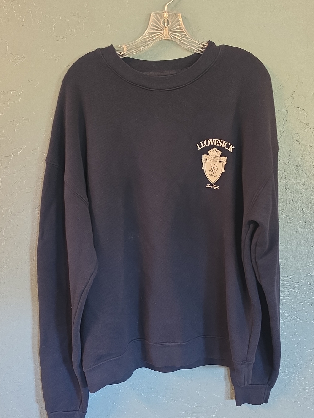 Lovesick Men's Dark Navy Crewneck with Crest Logo